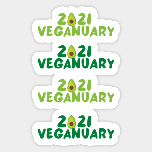 veganuary 2021 avocado Sticker